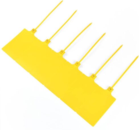 100 Yellow Plastic Writable Shipping Tags - Large, Waterproof, Hanging Labels with One Permanent Marker Pen in Kuwait