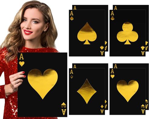 12 PCS Jumbo Play Cards Barge Giant Print Play Cards 15.8 × 12.6 بوصة بطاقة بوكر سميكة للكازينو. in Saudi Arabia