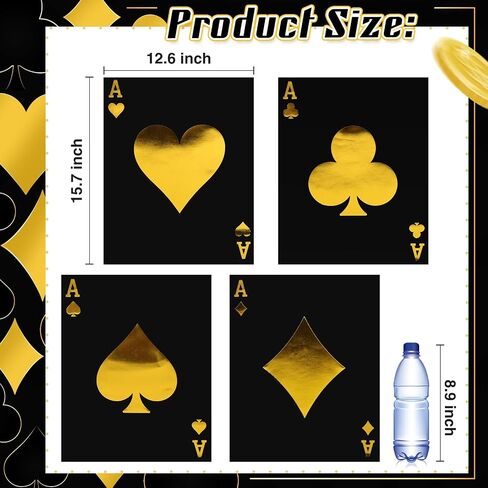 12 PCS Jumbo Play Cards Barge Giant Print Play Cards 15.8 × 12.6 بوصة بطاقة بوكر سميكة للكازينو. in Saudi Arabia