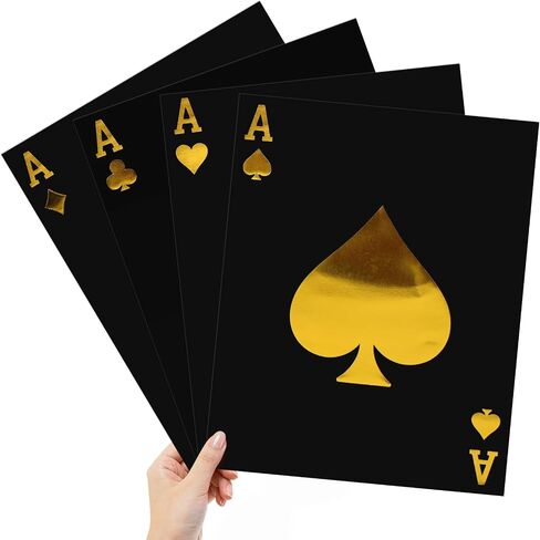 12 PCS Jumbo Play Cards Barge Giant Print Play Cards 15.8 × 12.6 بوصة بطاقة بوكر سميكة للكازينو. in Saudi Arabia