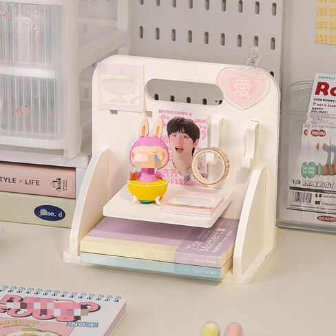 Cute Kpop Desk Organizer with Drawers Kpop Photocard Binder Cute Kawaii Desk Accessories Cute Stationary Dorm (White Large) in Saudi Arabia