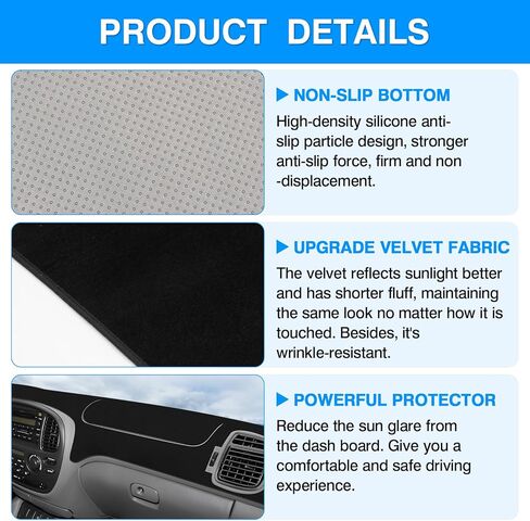 Autorder Dashboard Cover Mat for Toyota bZ4X /Subaru Solterra 2023 2024 Accessories Dash Cover Upgrade Velvet Dash Mat Sunshade Glare UV Rays Protector in Kuwait