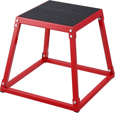 VEVOR Plyometric Jump Boxes, 12/18/24 Inch Plyo Box, Platform and Jumping Agility Box, Anti-Slip Fitness Exercise Step Up Box Set for Home Gym Training, Conditioning Strength Training, Black in Saudi Arabia