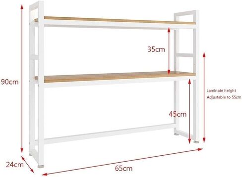 Standing Bookcase Bookshelf Bookshelf 2-Tiers Bookcase Metal Rustic Display Shelf Storage Rack Organizer Desktop Book Stand(Medium) in Saudi Arabia