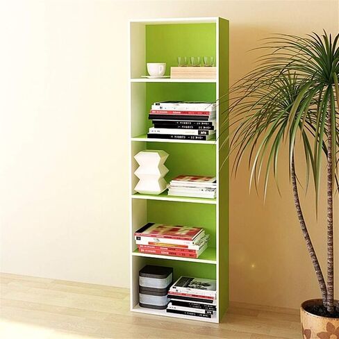 Standing Bookcase Bookshelf 5-Tier Wooden Bookcase Shelving Display Storage Wood Shelf Shelves Unit-Stackable - Freestanding Bookcases Desktop Book Stand(A) in Saudi Arabia