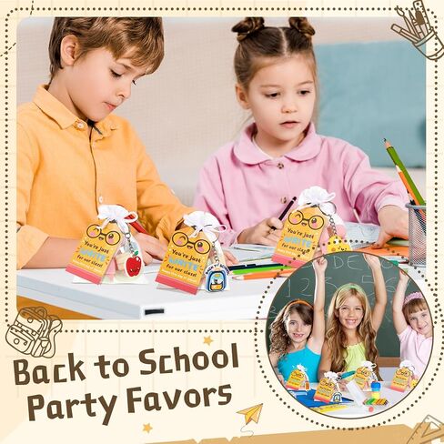 24 Set Back to School Gifts for Student, First Day of School Keychain Gift Set with Gift Tags and Organza Bags for Classroom Reward Gifts School Party Goodie Bag Stuffers in Kuwait