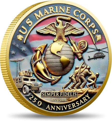 عملة تحدي الذكرى السنوية 250 USMC (1.57 بوصة)-عملة عسكرية قابلة للتحصيل على الوجهين للمحاربين القدامى ، المتحمسين للخدمة الفعلية ومشاة البحرية (3pcs) in Kuwait