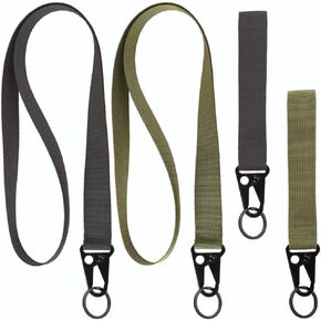 Anjiucc 4 Pack Lanyards for ID Badges - Durable Keychain Lanyards, Wristlet Strap Zipper Pulls Bag Pendant for Men and Women
