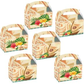 12pcs Summer Ocean Candy Cookie Favors Boxes Theme Party Supplies,Hawaiian Polynesian Style Party Decoration Supplies.