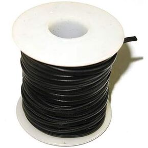 Calf Leather Lace 3/32" 25 Yards Black