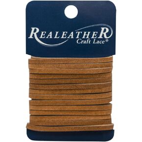 Realeather Crafts ROC040260 Chieftain 1.25" x Leather Latigo Lace, 125" by 4 yd Carded, Brown