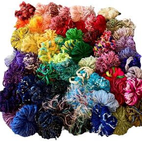 200 yrds 20 Colors Fiber for Embellishments Assorted Novelty Yarn, 10 yrds per Color (mix1) 6 oz
