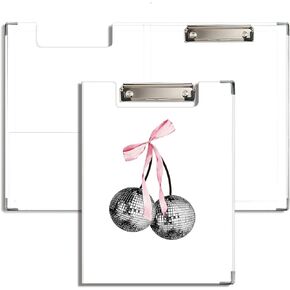 Pink Christian Clipboard Padfolio with Storage Pocket, Pink Coquette Bow Bible Verse Preppy Padfolio with Metal Clip Boards for Nurse Office Classroom, 12.5 x 9 in