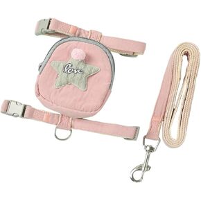 1set Pink Backpack Star Cat Leash、Adjustable Chest Strap Dog Leash 、Small Dog Leash(S)