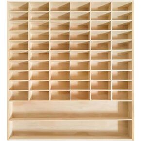 1:64 Scale Toy Car Display Case Organizer Storage, Wooden Wheel Rack Wall Mounted with 60 Compartments, Stylish Diecast Car Display Rack for Toy Car, Collectibles, Figurines (52x4x35.6cm)