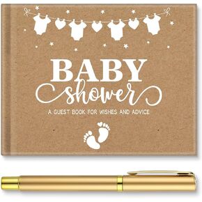27 Pcs Woodland Animal Baby Shower Guest Book Set Baby Shower Sign in Guest Floral Book Place Table Cards with Gold Pen Adhesive Photo Corner for Birthday Party
