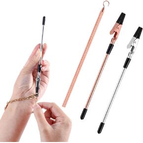 3 Pcs Bracelet Assistance Tools, Bracelet Helper Tool with Hook, Bracelets Helper to Put on Yourself Aid Jewelry Fastening for Necklace Clasps Crafts Adjustment