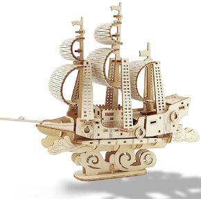 3D Wooden Puzzles for Adults & Teens – DIY Ship Model Kit to Build – Brain Teaser Craft – Birthday Gifts & Home Decor