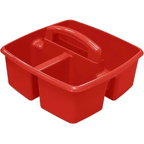 Storex Industries 9.25" x 9.25" x 5.25" Storex Small Caddy, Red
