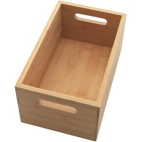 YBM Home Bamboo Storage Boxes with Handle, Organization Storage for Kitchen, Living Room, Bathroom, Office, Medium