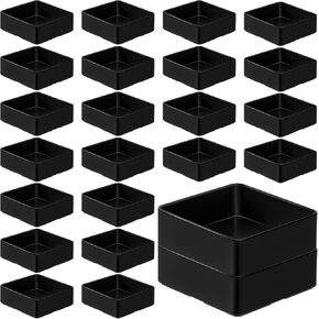 48 Pcs Stackable Drawer Organizer Trays Set, Plastic Drawer Organizers Black Multifunctional Stackable Trays for Vanity, Bathroom, Desk Office,2.95 x 2.95 x 1.1 Inches