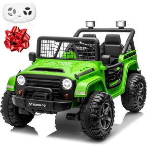 24V XL Ride on Car with Remote Control, 2 Seater 4WD/2WD Switchable Electric Car for Kids w/20 Inch Wide Seat, Gift Flower, 4X200W Power Car Wheels 24 Volt Big Truck for Boys Girls, Pink