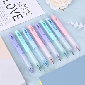Temiary 8Pcs Retractable Erasable Gel Pens, Make Mistakes Disappear, Blue & Black Ink Pen for Drawing Writing Planner and Crossword Puzzles, No Smudge on School Office Supplies (Morandi)