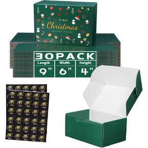 30 Pack 9x6x4 Medium Shipping Boxes, Christmas Gift Boxes, Corrugated Cardboard Packing Box, Small Shipping Boxes for Small Business Gift Packaging