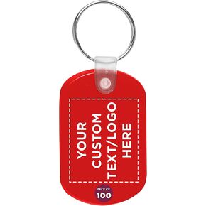 DISCOUNT PROMOS Tag Soft Plastic Keychains - 50 pack - Customizable Text, Logo - Small Key Tag Chain For Staying Organized - Rubber Key Ring Keychain – Black