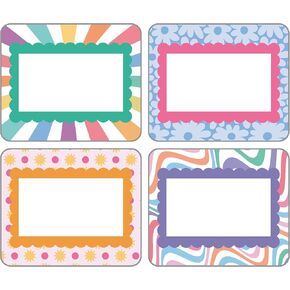 Carson Dellosa Crafty and Cool 40pc Name Tags, Back to School Stickers, Classroom Decor