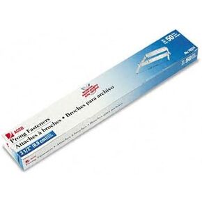 ACCO BRANDS 70324 Two-Piece Paper Fasteners, 3-1/2 Inch Capacity, 2-3/4 Inch Center, 50/Box