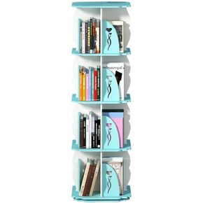 Shelves Square Bookshelf 360 Degree Rotating Bookshelf Corner Frame Floor-Standing Bookshelf Book Manager