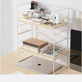 Bookshelf Bookshelf Office Simple Desk Cabinet Desktop Arrangement and Storage Small Bookshelf Office Accessories Book Rack (Color : Black) (Gold)