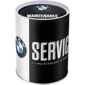 Nostalgic-Art Retro Money Box, 33.8 oz, Official License Product (OLP), BMW – Service – Gift idea for BMW Fans, Metal Piggy Bank, Vintage Design