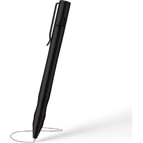 Origin-Joy 1 Pack Stainless Steel Bolt Action Pen Set, Heavy Duty EDC Pocket Gel Tactical Pen With 4 Ballpoint Refills (Black Sandblasting)