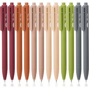 Mr. Pen- Retractable Gel Pens, 12 Pack, Black Ink, Natural Earthy Barrels Gel Pens, Gel Pens Fine Point 0.5mm, Retractable Pens, Cute Pens, Gel Ink Pens, Aesthetic Pens for Journaling Fine Tip Pens
