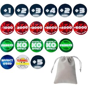 for One Piece Card Game Acrylic Damage Counter Set - 20pcs 20mm×20mm with Free Storage Pouch (Classics)