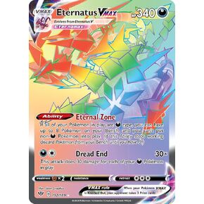 Pokemon - Eternatus Vmax 192/189 - Darkness Ablaze - Hyper Rainbow Rare - Full Art Holo - Single Card