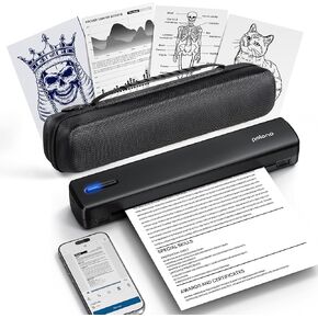 Polono Portable Printer Wireless for Travel ، D810 Bluetooth Thermal Printer Support for 8.5 "x11" US ، متوافق مع iOS ، Android ، الكمبيوتر المحمول للمكتب والسيارة والمنزل مع Carry Case ، Black