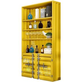 Bookshelf Retro Container Industrial Wind Commercial Floor Display Cabinet Wine Rack Rack Multi-Layer Display Cabinet Shelf Bookshelves(F)