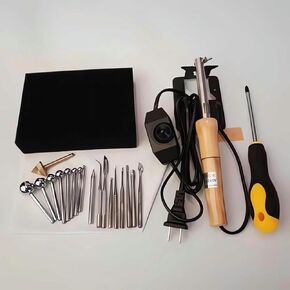 Electric Fabric Flower Maker, with 18 Ironing Heads Artificial Flower Ironing Machine, Adjustable Temperature, Heated Handle - DIY Cloth Fabric Flower Making Tools