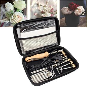 Electric Fabric Flower Maker with 17 Heads, with Anti-Scalding Bracket and Adjustable Temperature, Fake Flower Making Petal Modeling Tools Set