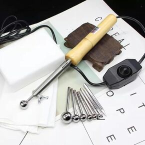 Fabric Flower Making Tool, rtificial Fabric Flower Making Tools Set, with 8 Stainless Steel Ironing Heads, Adjustable Temperature, DIY Fake Flower Making Tool Set