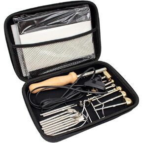Electric Fabric Flower Maker with 17 Heads, DIY Cloth Fabric Flower Making Tool Set, Anti-Scalding Bracket, Adjustable Temperature, Fake Flower Making Petal Modeling Tools Set
