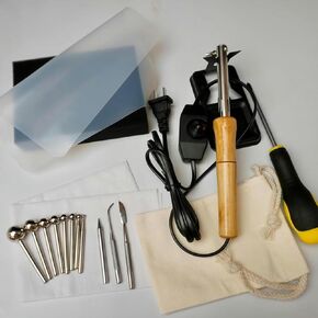 Electric Fabric Flower Maker,Artificial Fabric Flower Making Set, 11 Heads Fake Flower Making Tool,Adjustable Temperature,Heated Handle,DIY Floral Leaf Ironing Tool