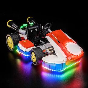 BrickBling Light Compatible with Lego Mario Kart – Mario & Standard Kart 72037, Lights Only, Not Come with Model (Colorful Version)