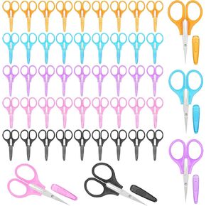 50 Pcs Small Sewing Scissors Sharp Small Craft Scissors With Cover All Purpose Precision Straight Fine Tip Travel Scissor Bulk For Paper Cutting Embroidery Quilting Sewing Knitting Crafting