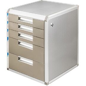 Flat File Cabinet, Aluminum Alloy Desk Storage Unit Storage Box, A4 Size Lockable File Box (Color : Silver, Size : Large) (Silver Large)