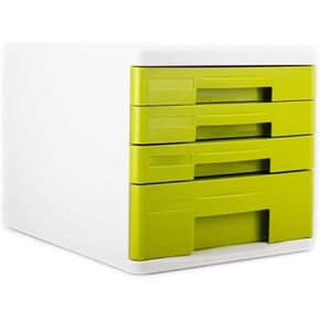 Drawer Flat File Cabinet, Office Supplies Desktop Drawer Organizer, A4 Storage Box, 27 * 34 * 25CM (Color : Green) (Green)