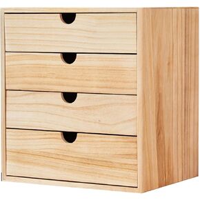 2/3/4-Drawer Desk Organizers,Flat File Cabinet,Wooden Storage Box,Home Office Supplies Desk Accessories,Solid Wood,Can Accommodate A4 Size (Size : 3) ()